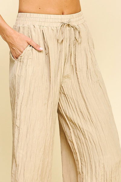 Textured Crinkle Woven Pants