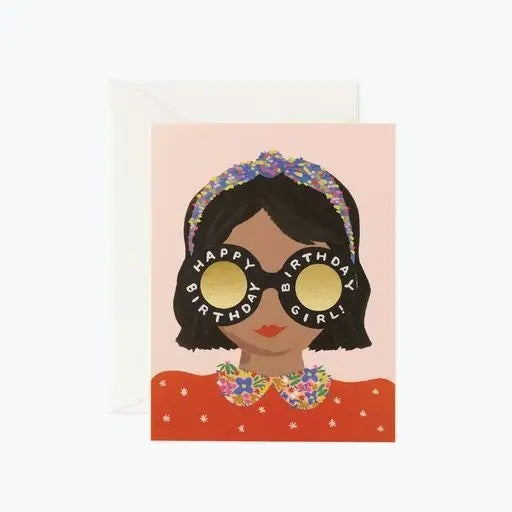 Headband Birthday Girl Card