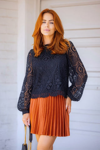 Lace Sheer Sleeve Top