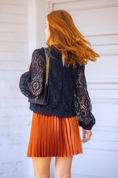 Lace Sheer Sleeve Top