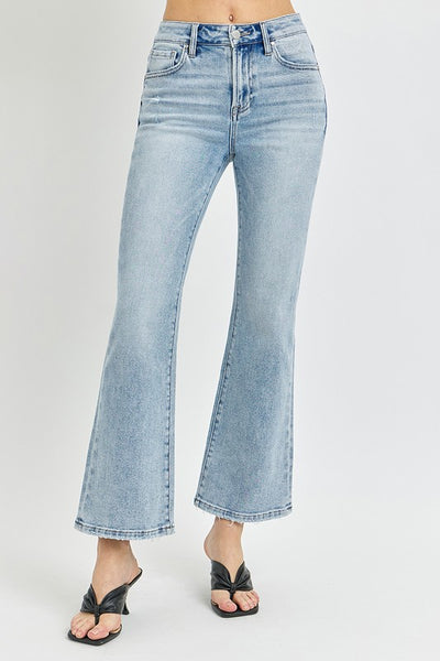 High Rise Ankle Flare Jeans