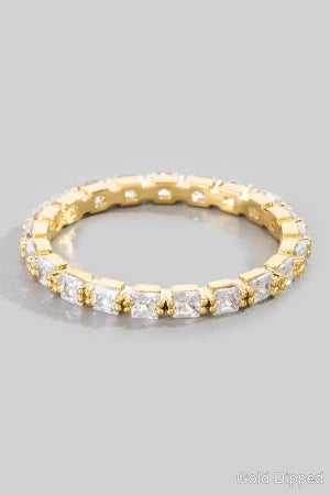 Gold Dipped Square Stone Eternity Ring