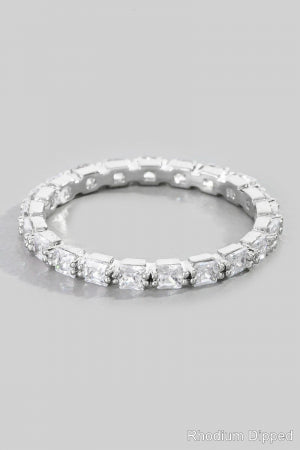 Gold Dipped Square Stone Eternity Ring