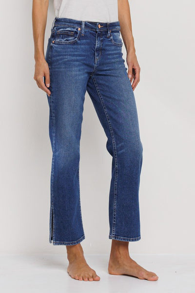 Side Slit Straight Jeans