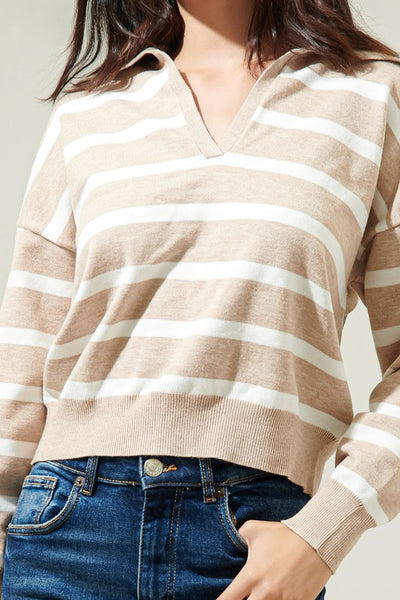 Striped Collared Sweater