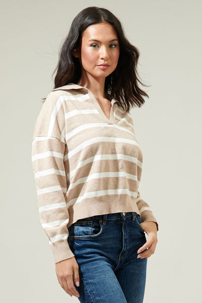 Striped Collared Sweater