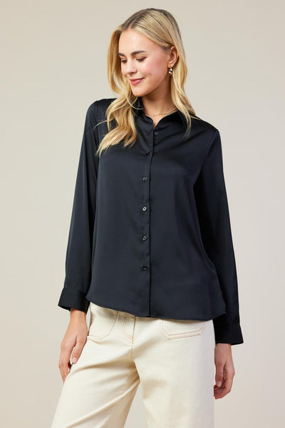 Satin Button Up Shirt