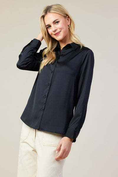 Satin Button Up Shirt