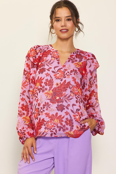 Lavender Floral Blouse