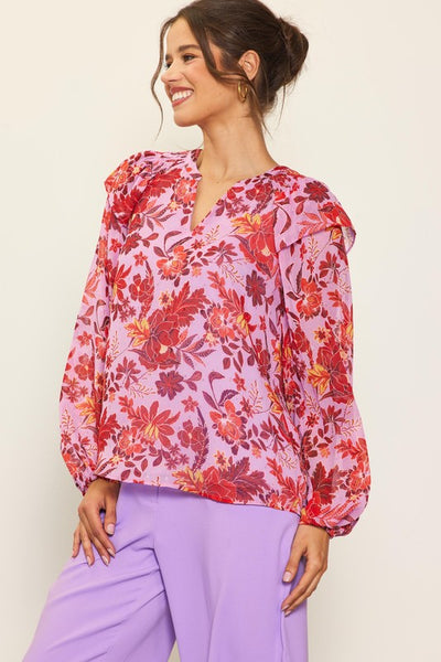 Lavender Floral Blouse