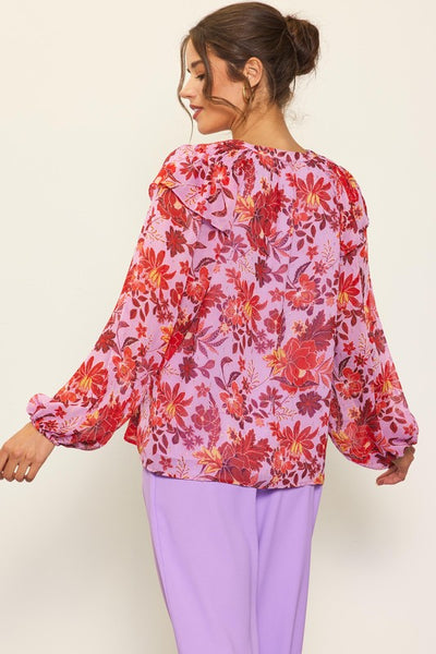 Lavender Floral Blouse