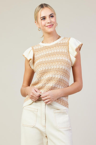 Knit Stripe Pattern Top - FINAL SALE