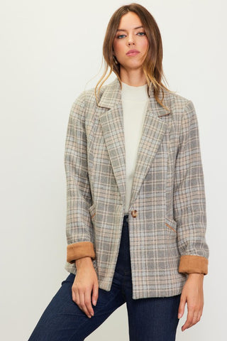 Tweed Plaid Blazer