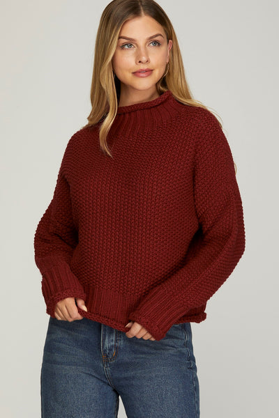 Waffle Mockneck Sweater - 3 Colors