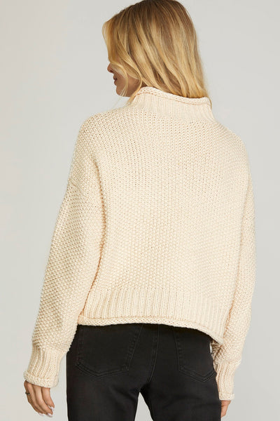 Waffle Mockneck Sweater - 3 Colors