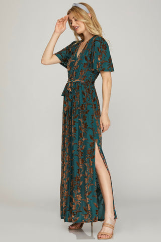 Velvet Burnout Floral Dress