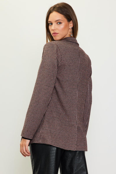 Honey Plaid Double Breasted Blazer