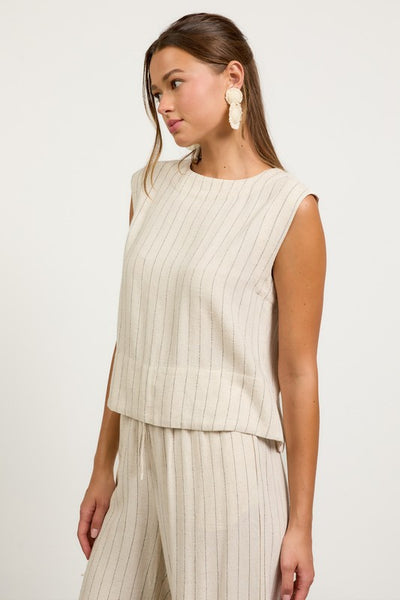 Linen Blend Striped Tank