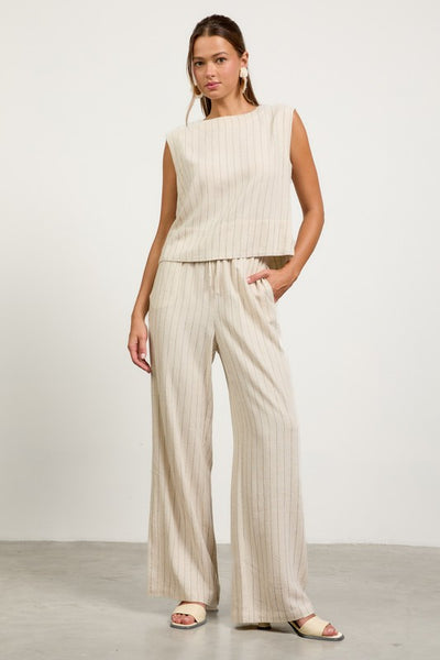 Linen Blend Striped Tank