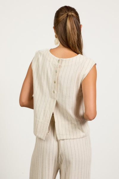 Linen Blend Striped Tank