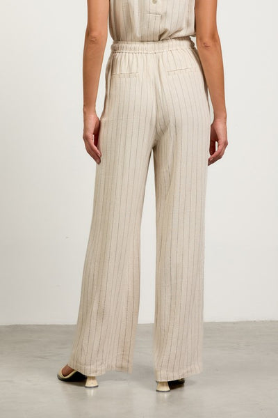 Linen Blend Striped Pants