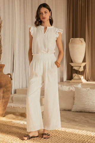 Smocked Gauze Pants
