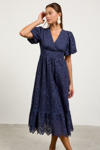 Eyelet Lace Midi Dress