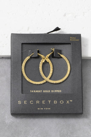 14K Gold Dipped Rhinestone Hoops