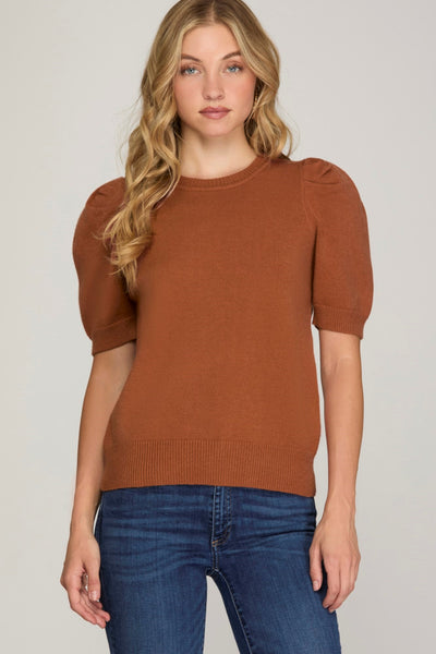 Puff Sleeve Knit Top - FINAL SALE