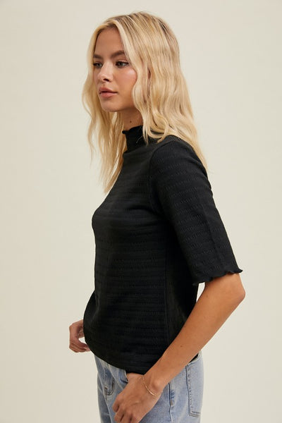 Textured Mockneck Top