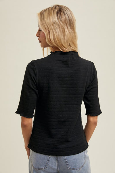 Textured Mockneck Top