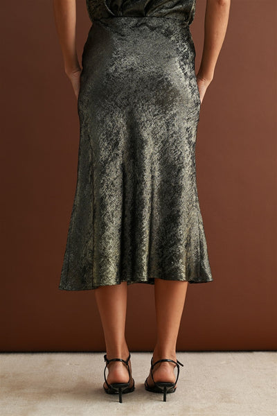 Metallic Midi Skirt