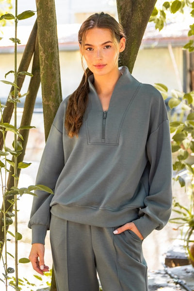 Modal Luxe Half Zip Sweatshirt - 2 Colors
