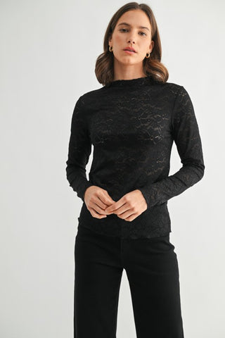 Lace Mock Neck Top