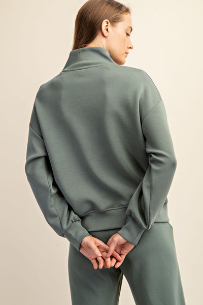 Modal Luxe Half Zip Sweatshirt - 2 Colors