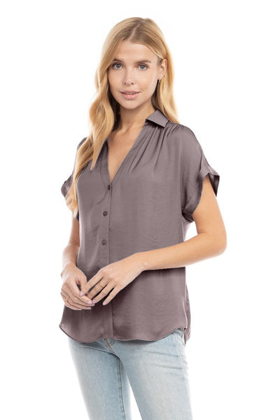 Collared Button Up Top - More Colors