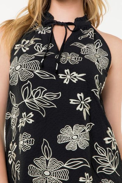 Embroidered Floral Tank