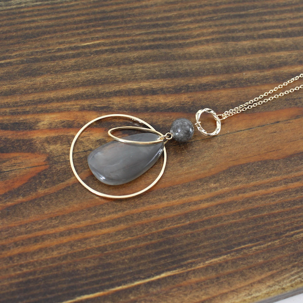 Layered Circle Stone Necklace