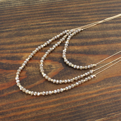 3 Row Beaded Shimmer Necklace