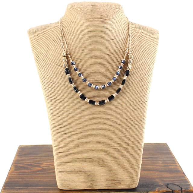 Double Layer Shimmer Bead Necklace