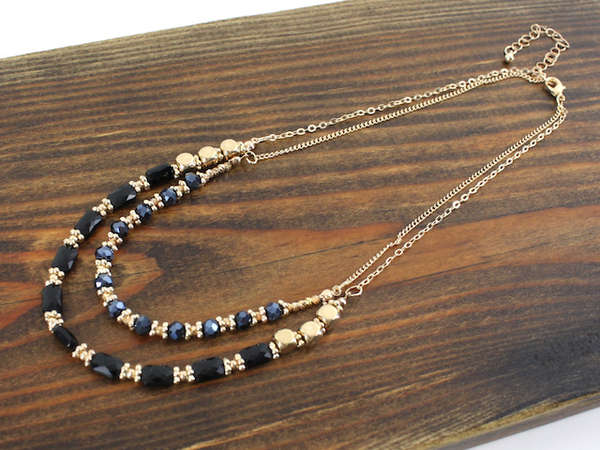 Double Layer Shimmer Bead Necklace