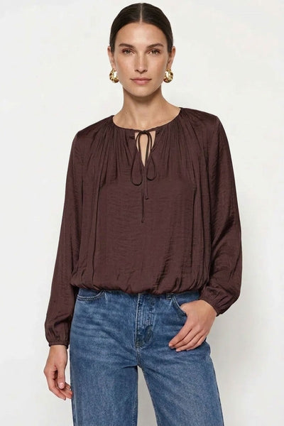 Draped Bubble Hem Blouse