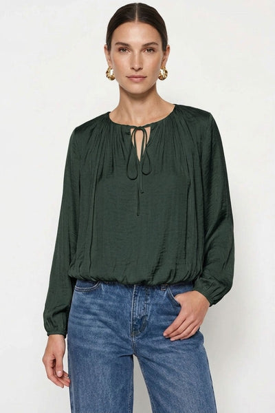 Draped Bubble Hem Blouse