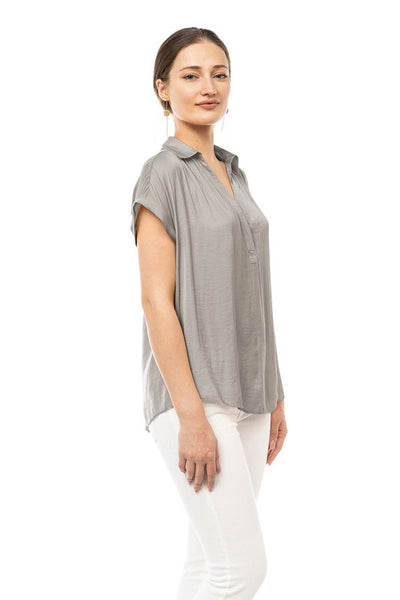 Collared V-Neck Top