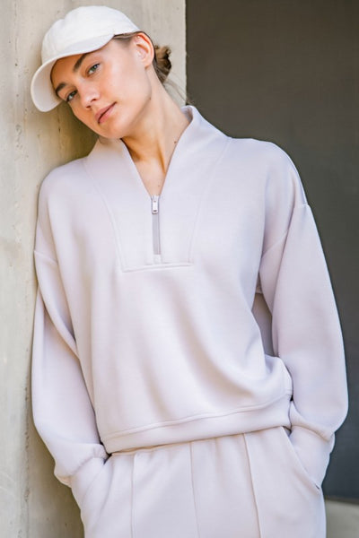 Modal Luxe Half Zip Sweatshirt - 2 Colors