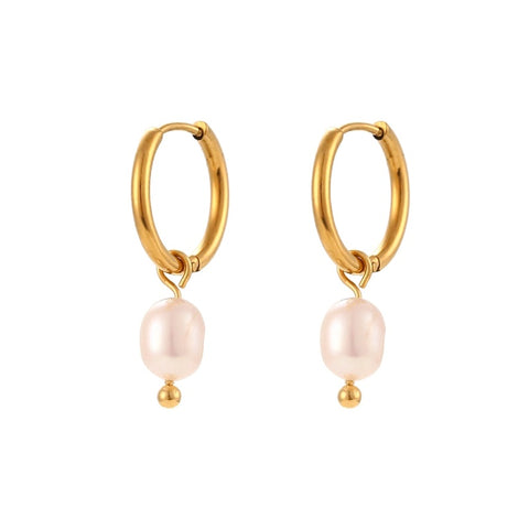 WATERPROOF 18K Gold Filled Round Stud Earrings