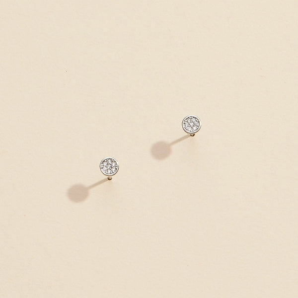 Gold Dipped Pave Disc Earrings
