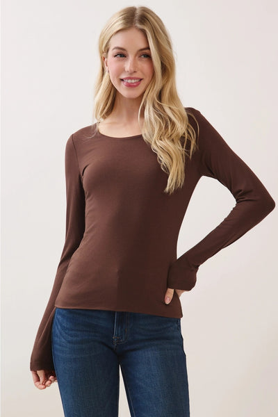 Long Sleeve Scoop Neck Top