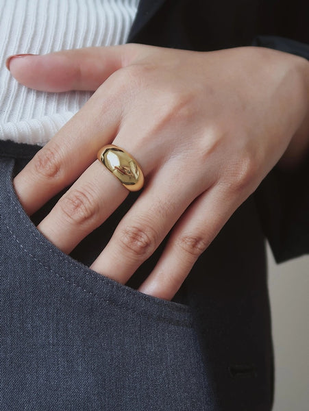 18K Gold Dipped Dome Ring