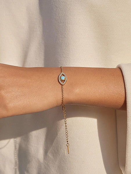 18K Gold Dipped Evil Eye Chain Bracelet